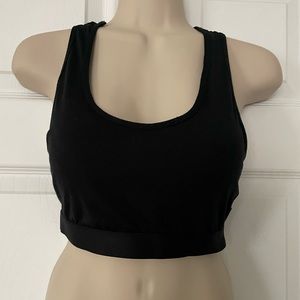 Black Workout Bralette With Lace Back